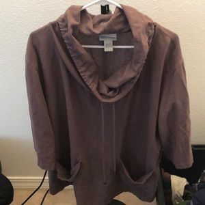 3/4 length purple blouse